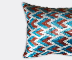 Les-Ottomans Velvet cushion, blue and red MULTICOLOUR OTTO23VEL057MUL