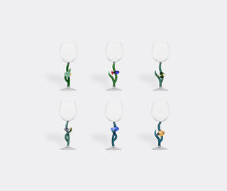 Ichendorf Milano 'Marine Garden' stemmed glass, set of six MULTICOLOUR ICMI23MAR369MUL