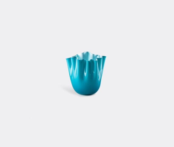 Venini 'Fazzoletto Opalino' vase, S, horizon blue, white VENI20FAZ027BLU