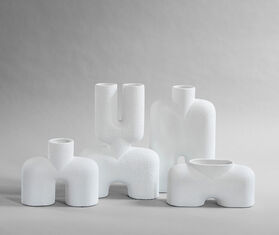101 Copenhagen 'Cobra Double' medium  vase, white WHITE COPH25COB133WHI