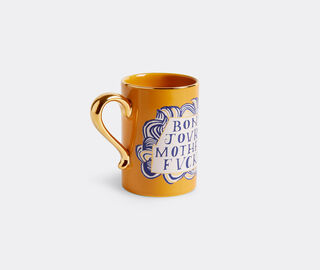 L'Objet 'Motherfucker' mug, gold, blue and white MULTICOLOUR LOBJ25RUA840MUL