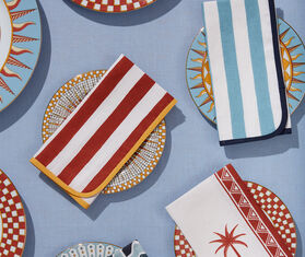 La DoubleJ &#39;Riviera Mattone&#39; linen napkin, set of two, multicolor TERRACOTTA LADJ24RIV342MUL