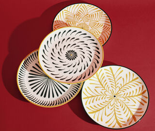 Serax 'Bazaar' breakfast plate, set of four, yellow and green MULTICOLOUR SERA26BRE865YEL