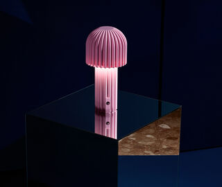 artetica 'Pliss&eacute;' portable lamp, meringue pink PINK ARTE26LAM232PIN