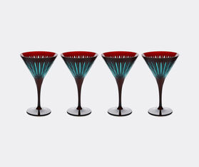 L&#39;Objet &#39;Prism&#39; martini glass, set of four, bordeaux BURGUNDY LOBJ24PRI198RED