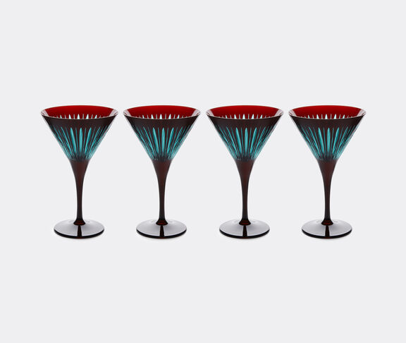 L'Objet 'Prism' martini glass, set of four, bordeaux BURGUNDY LOBJ24PRI198RED