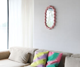 &amp;k Amsterdam &#39;Zigzag&#39; oval mirror, pink PINK AMST25MIR067PIN