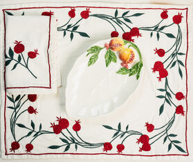 Les-Ottomans 'Pomegranate' leaf platter, multicolor MULTICOLOUR OTTO25POM577MUL