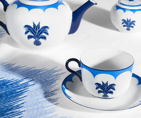 Aquazzura Casa &#39;Jaipur&#39; teacup and saucer, set of two, blue BLUE AQUA23JAI354BLU