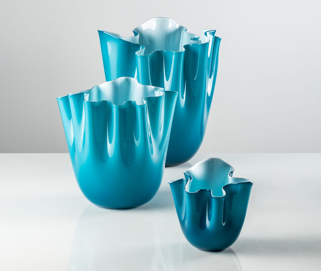 Shop Venini Vases Blue In Blue, White