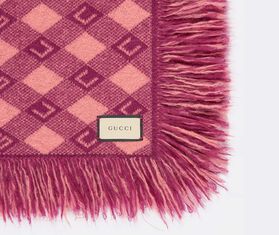 Gucci 'Gucci check' blanket, pink YELLOW GUCC21PLA491BUR