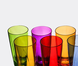 VESTA 'Tall' tumbler glass, set of six, multicolor MULTICOLOUR VEST25SET465MUL