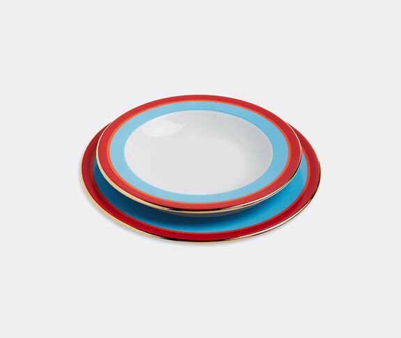 La DoubleJ 'Rainbow Azzurro' soup and dinner plate set Light Blue ${masterID}