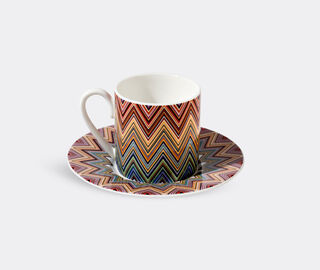 Missoni 'Zig Zag Jarris' coffee cup and saucer, set of two, red MULTICOLOUR MIHO22ZIG507MUL