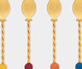Bitossi Home &#39;Torchon&#39; dessert spoon, set of four, gold GOLD BIHO25SET172GOL