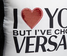 Versace &#39;I Love You But&#39; cushion WHITE VERS22CUS743WHI