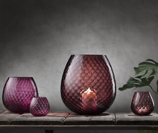 NasonMoretti 'Macram&eacute;' candle holder, extra large, ruby red RED NAMO22CAN857RED