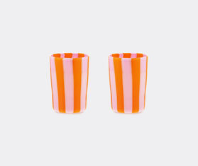 Aquazzura Casa &#39;Dolcevita Stripe&#39; tumbler, set of two, orange and pink MULTICOLOUR AQUA23DOL420MUL