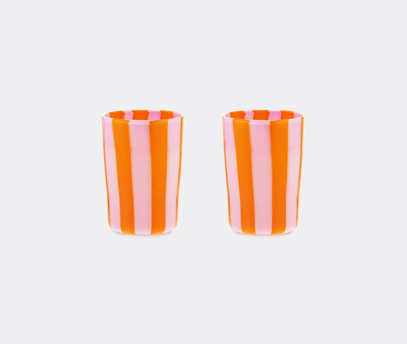 Aquazzura Casa 'Dolcevita Stripe' tumbler, set of two, orange and pink undefined ${masterID}