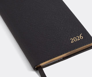 Smythson '2026 Panama' weekly diary with pocket, black BLACK SMYT25PAS352BLK