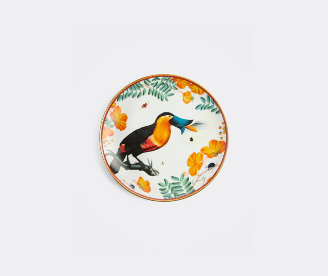 La DoubleJ 'Floroucan' decorative plate, ivory MULTICOLOR LADJ26DEC039MUL