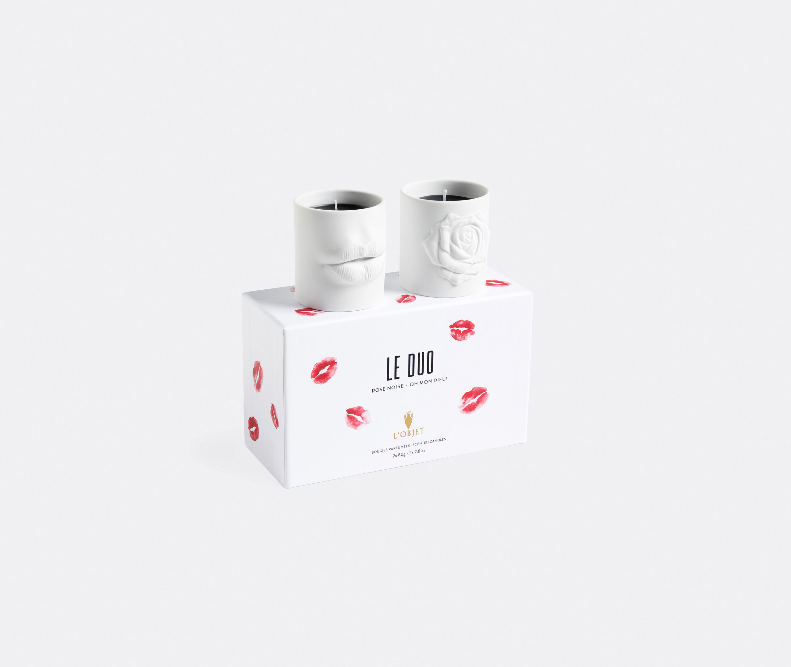 Le Duo' candle set, set of two, white by L'Objet | Candlelight And