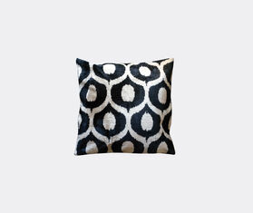 Les-Ottomans Silk velvet cushion, black and white MULTICOLOUR OTTO20SIL689MUL