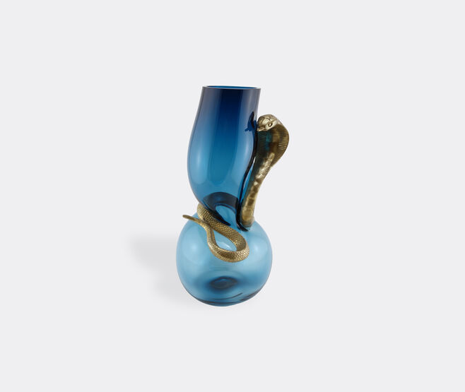 Vanessa Mitrani 'Cobra' vase, duck blue and bronze BLUE VAMI23COB835BLU