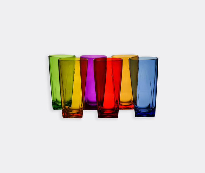 VESTA 'Tall' tumbler glass, set of six, multicolor MULTICOLOUR VEST25SET465MUL