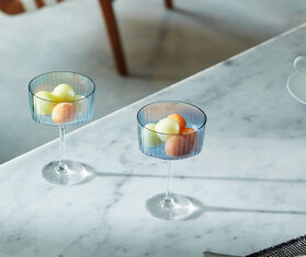 LSA International &#39;Gems&#39; champagne and cocktail glass, set of four, sapphire BLUE LSAI23GEM699BLU