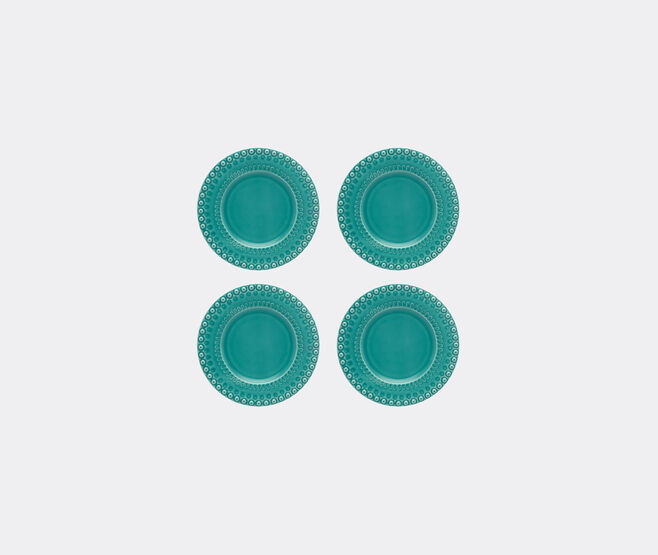 Bordallo Pinheiro &lsquo;Fantasia&rsquo; dessert plate, set of four, acqua green TURQUOISE BOPI23FAN604LGR