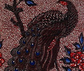 Mumutane 'Isolo Peacock Red' cushion MULTICOLOUR MUMU23ISO024MUL