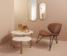 AYTM &#39;Tribus&#39; coffee table, travertine and gold GOLD AYTM22TRI993MUL