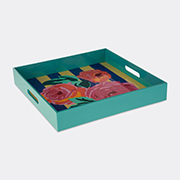 Lisa Corti 'nizam Stripes' Tray, Natural And Blue -  Serving And Trays Multicolour Uni