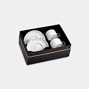 L'Objet 'mojave' Tea Cup & Saucer, Set Of Two -  Tea And Coffee White & Gold Uni