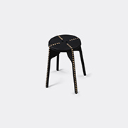 Zanat 'tattoo Perla' Stool -  Seating Black Uni