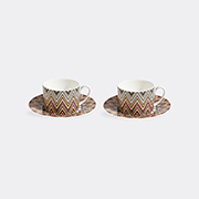 Missoni 'zig Zag Jarris' Teacup And Saucer, Set Of Two, Beige -  Tea And Coffee Multicolour Uni