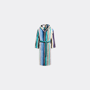 Missoni 'giacomo' Hooded Bathrobe, Turquoise -  Bath Linens Turquoise Multicolour Xs