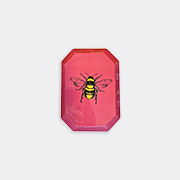 Les-Ottomans 'bee' Tray, Gold And Burgundy -  Serving And Trays Multicolor Uni