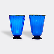 La DoubleJ 'rainbow' Glasses, Blue, Set Of Two -  Glassware Blue Uni