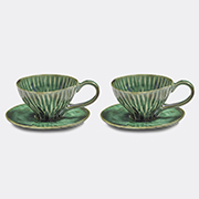 Serax 'verde Lanza' Cappuccino Cup And Saucer, Set Of Two, Green -  Tea And Coffee Green Uni