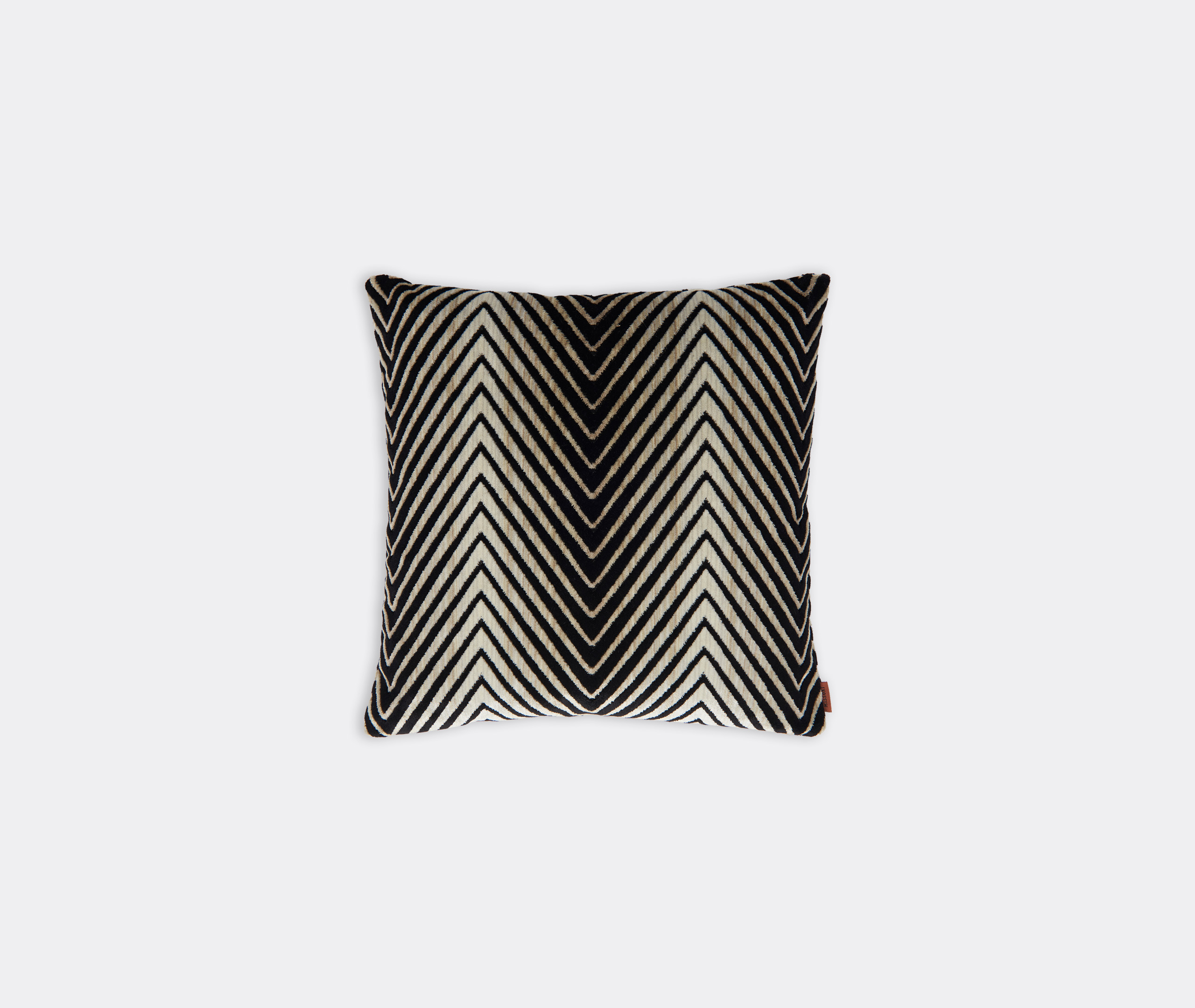 Missoni Home Ziggy 40x40 Cm Viscose Blend Zigzag Cushion In Black