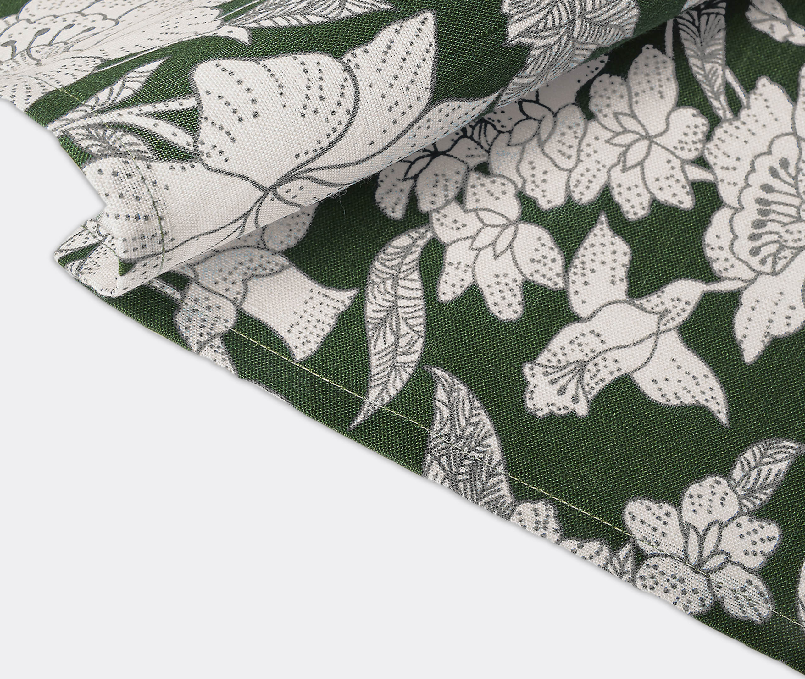 La Doublej Table Linens Green Uni In Green