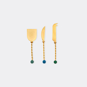 Bitossi Home 'torchon' Cheese Knife Set, Gold -  Cutlery Gold Uni