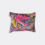Les-Ottomans Velvet Cushion, Magenta And Blue -  Cushions Multicolor Uni
