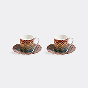 Missoni 'zig Zag Jarris' Coffee Cup And Saucer, Set Of Two, Red -  Tea And Coffee Multicolour Uni