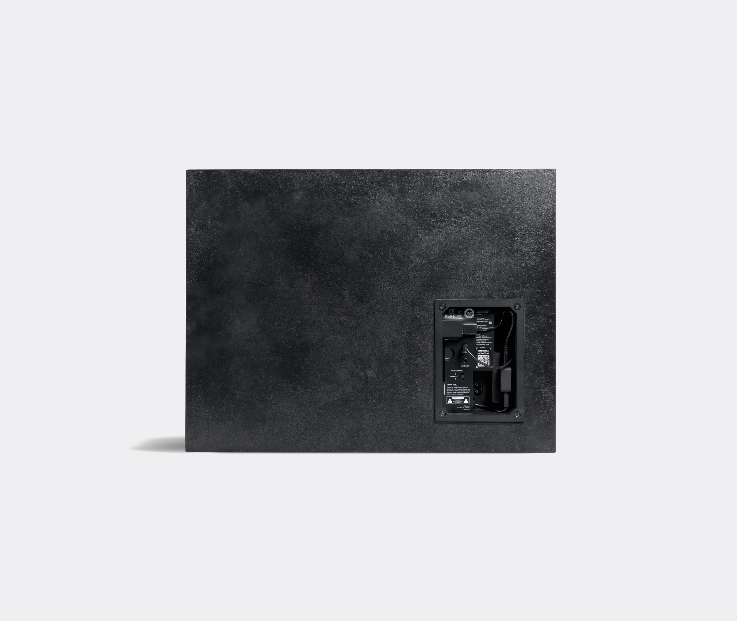 Transparent Rectangle-shape Steel Speaker In Black