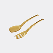 Sambonet 'living' Spoon And Fork Set -  Cutlery Gold Uni