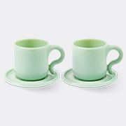 POLSPOTTEN 'gobi' Cappuccino Mug, Set Of Two, Light Green -  Tea And Coffee Light Green Uni