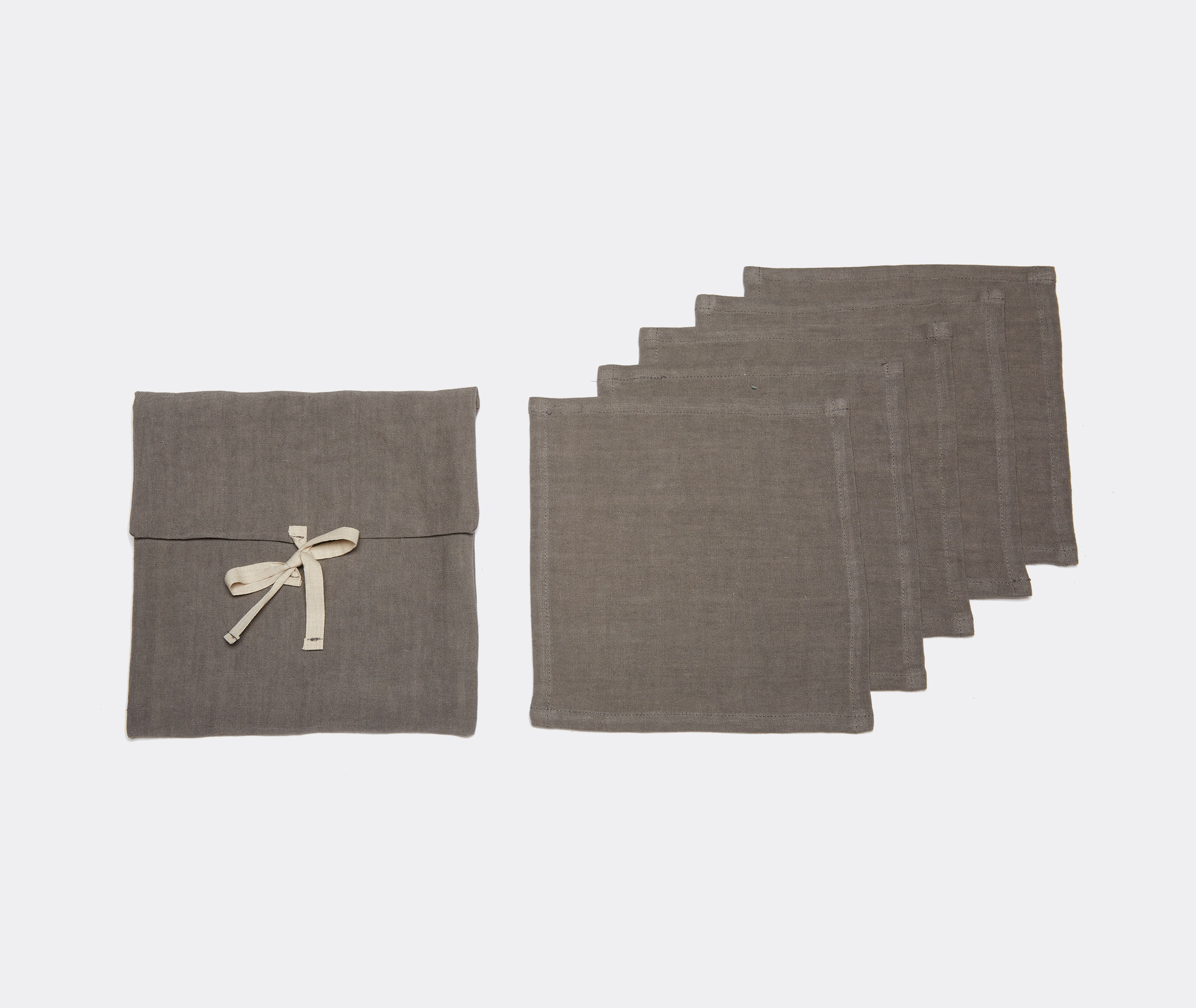 Once Milano Table Linens Charcoal Uni In Charcoal